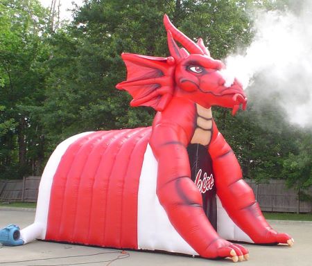 inflatable dragon mascot tunnel